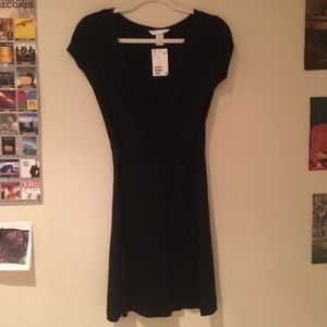 Black mini wrap dress